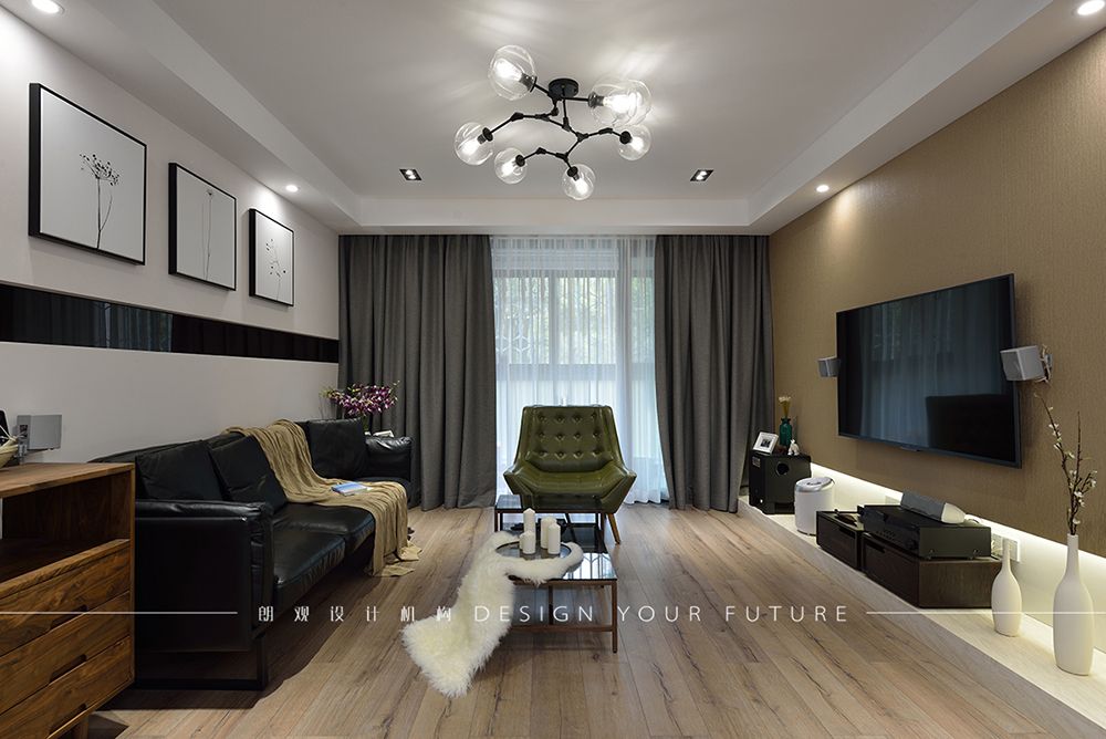 浦东绿地崴廉公寓270平现代简约风格复式装修效果图