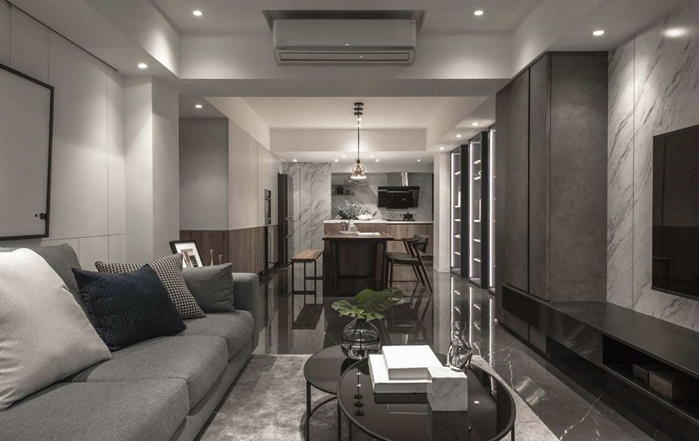 浦东新区和达家园110平现代简约风格三室户装修效果图