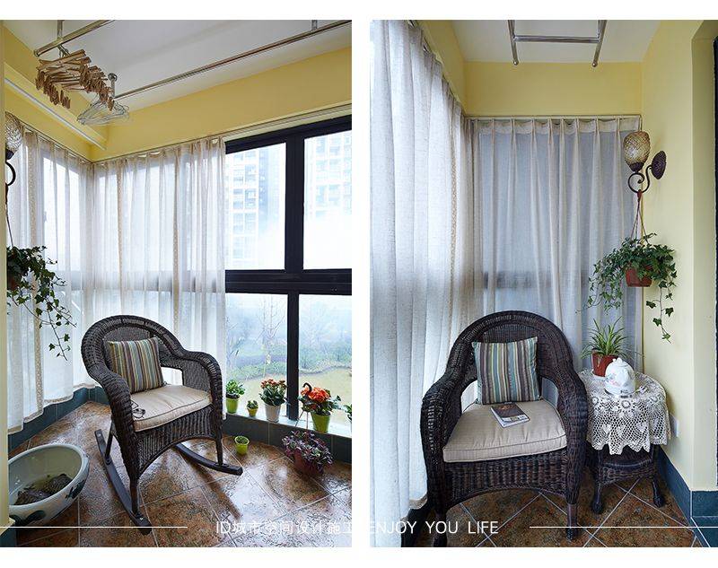 普陀区长泰东郊御园123平美式风格三室户装修效果图