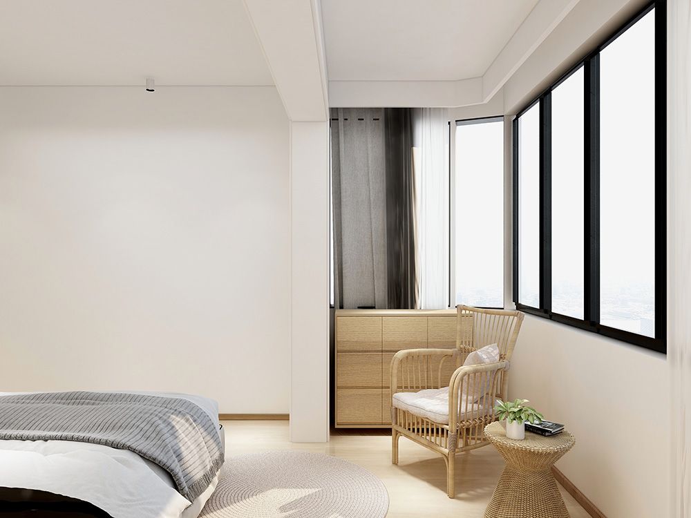 闵行区莘城公寓98平日式风格两室户装修效果图
