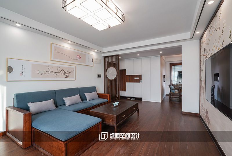 浦东上海绿城90平中式风格两室户装修效果图