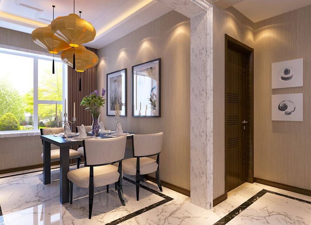 黄浦区中海国际120平中式风格三室户装修效果图