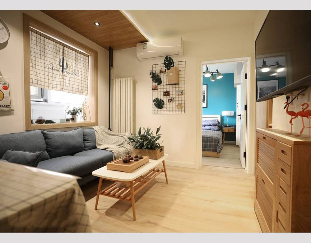 虹口区绿洲紫荆花园65平混搭风格两室户装修效果图