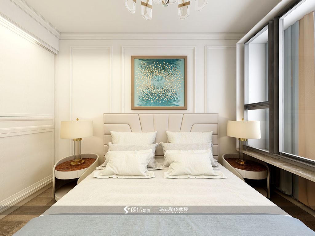 静安区志园公寓117平美式风格三室户装修效果图