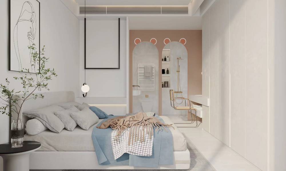 浦东绿地威廉公寓90平现代简约风格两室户装修效果图