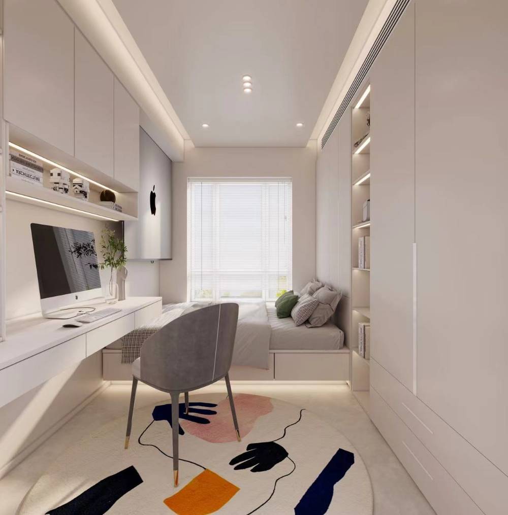 浦东绿地威廉公寓90平现代简约风格两室户装修效果图