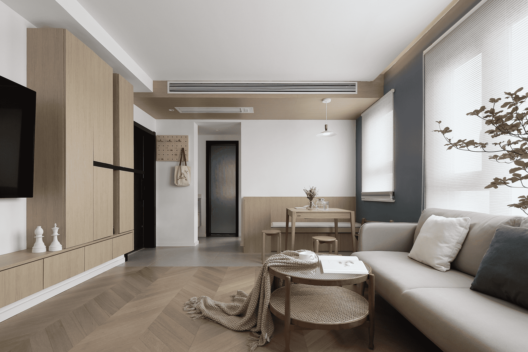杨浦区城市名园76平现代简约风格两室户装修效果图