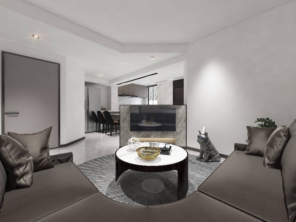 浦东新区凯旋公寓92平现代简约风格两室户装修效果图