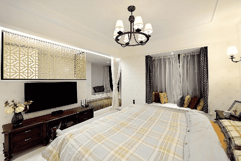 浦东新区133平美式风格四房卧室装修效果图