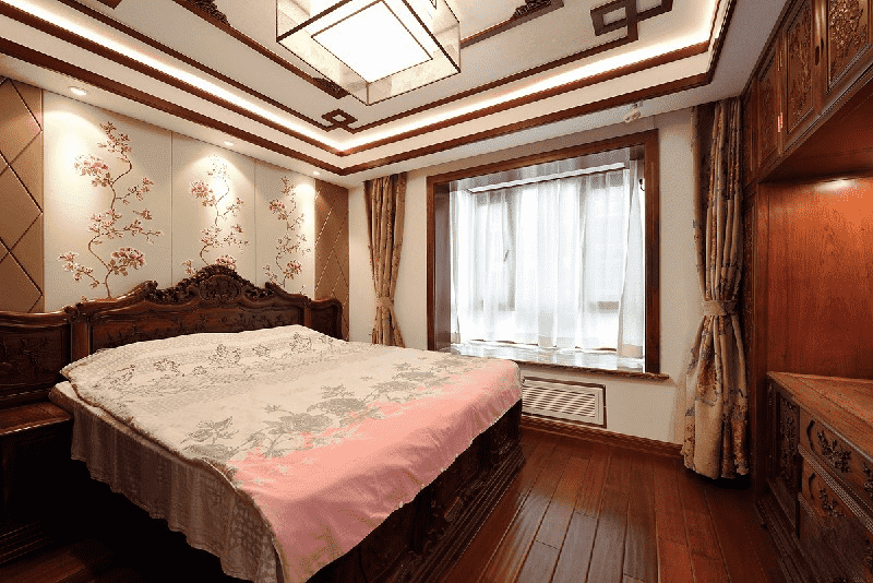 闵行区115平中式风格三房卧室装修效果图