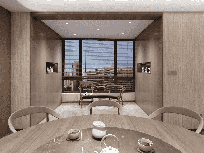 杨浦区中凯城市之光142平简约风格四房餐厅装修效果图