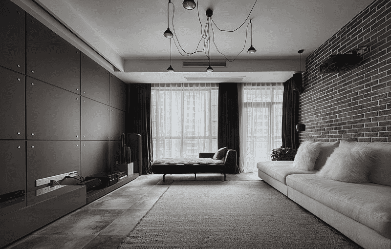闵行区109平Art Deco风格三房客厅装修效果图