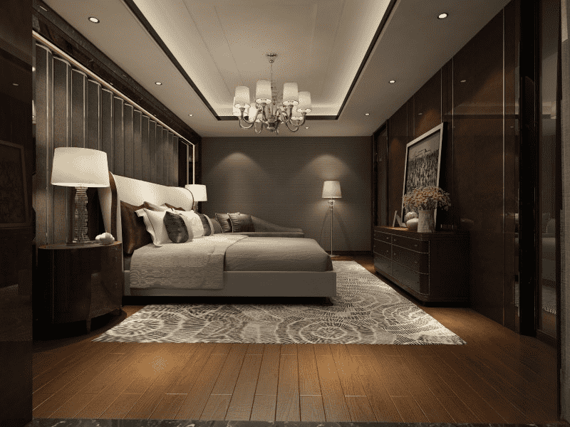 浦东346平中式风格别墅卧室装修效果图