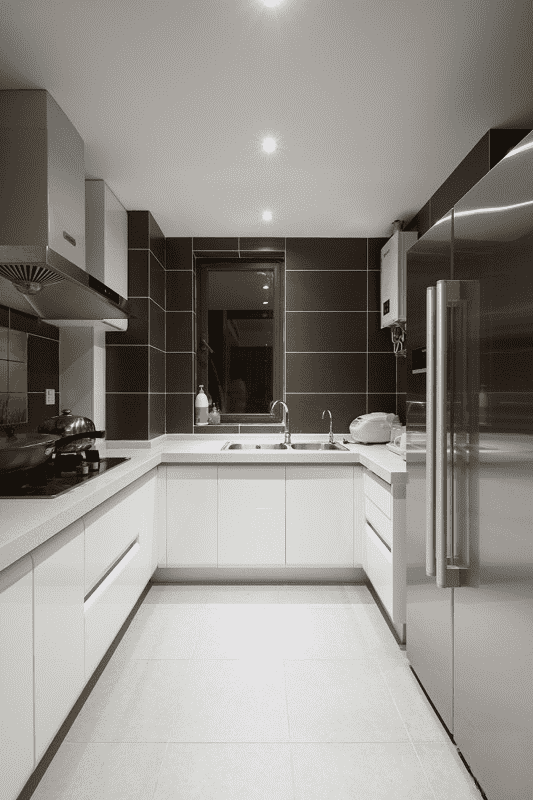 浦东新区93平简约风格二房厨房装修效果图