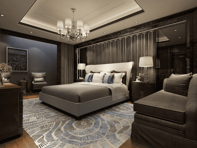 浦东346平中式风格别墅卧室装修效果图