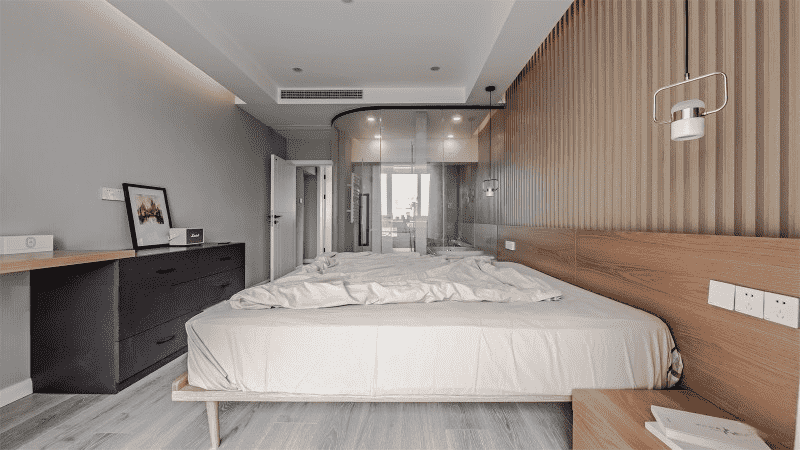 浦东新区80平简约风格二房卧室装修效果图