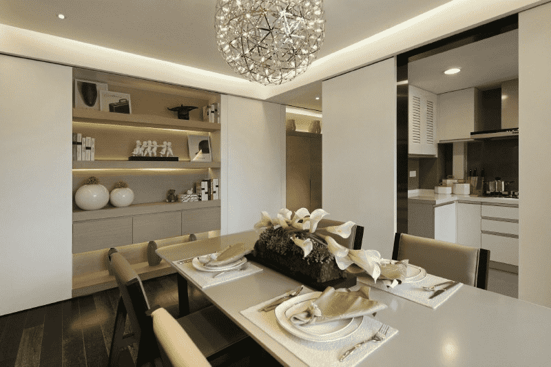 松江区108平现代风格三房餐厅装修效果图