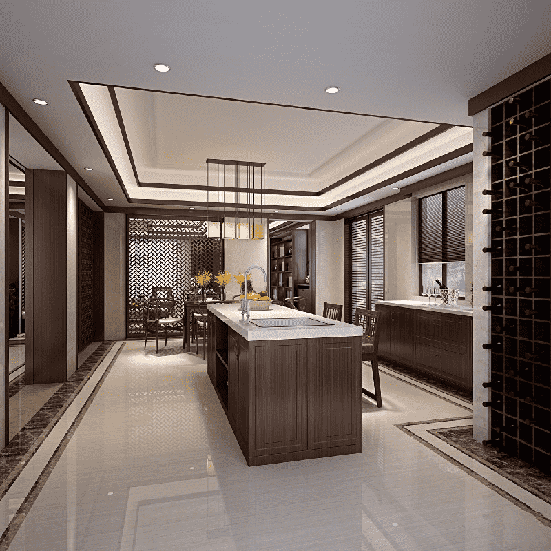 浦东新区317平中式风格别墅餐厅装修效果图