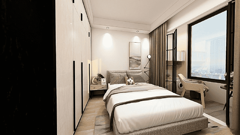 松江区83平简约风格二房卧室装修效果图