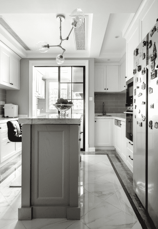 金山区108平美式风格三房厨房装修效果图