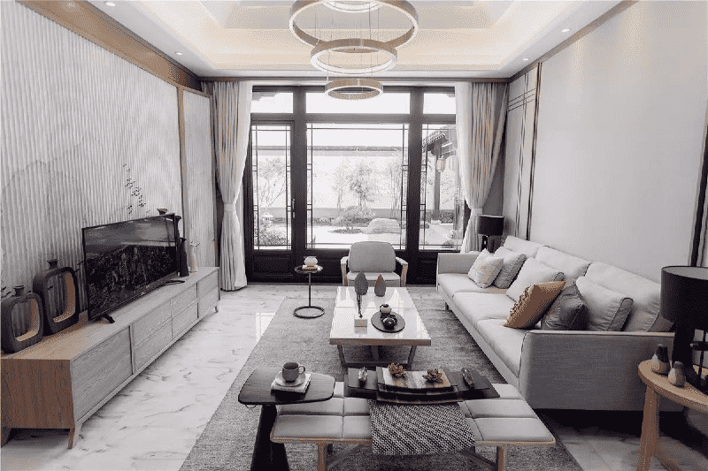杨浦区91平中式风格二房客厅装修效果图