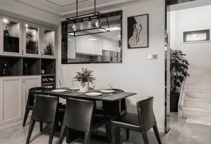 浦东111平简约风格复式餐厅装修效果图