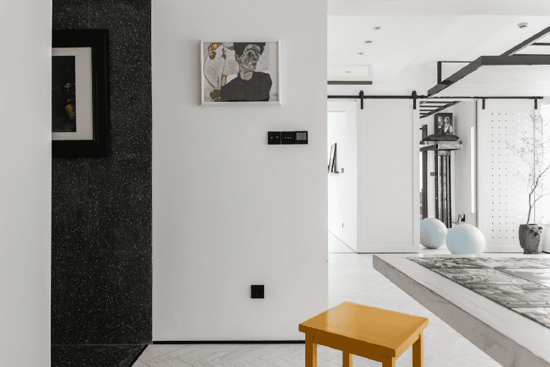 闵行区100平现代风格二房客厅装修效果图