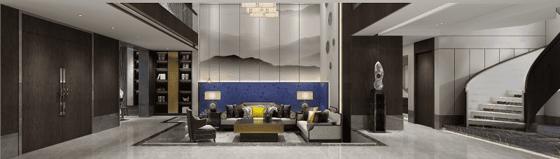 闵行区250平中式风格别墅客厅装修效果图