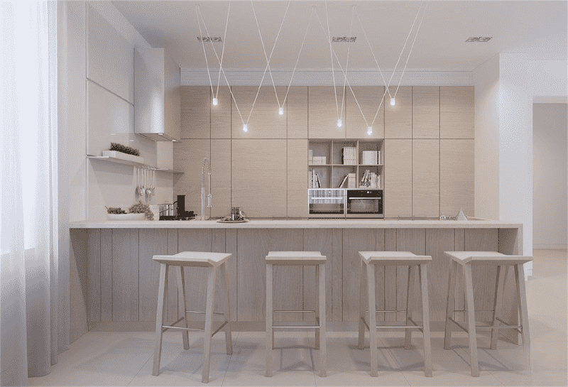浦东101平简约风格复式厨房装修效果图
