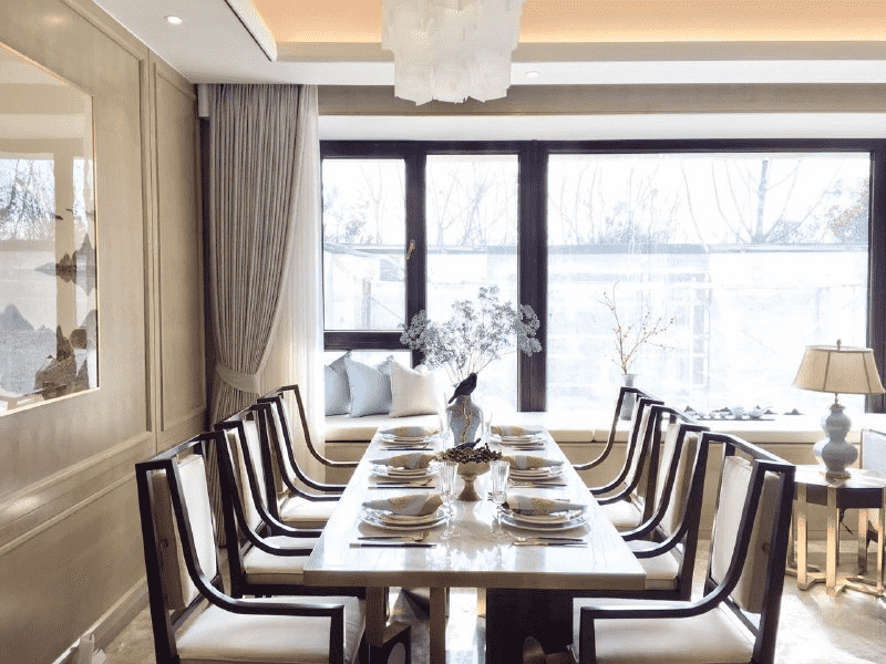 杨浦区460平新古典风格别墅餐厅装修效果图