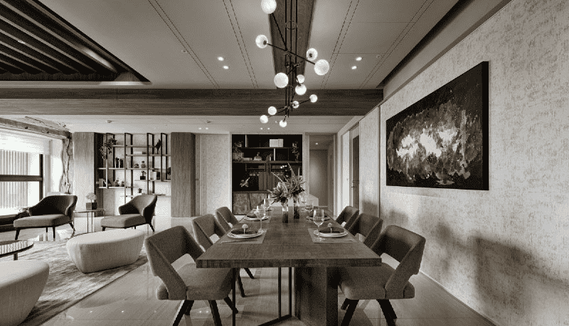 浦东新区93平混搭风格二房餐厅装修效果图