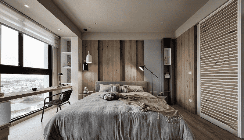 浦东新区93平混搭风格二房卧室装修效果图