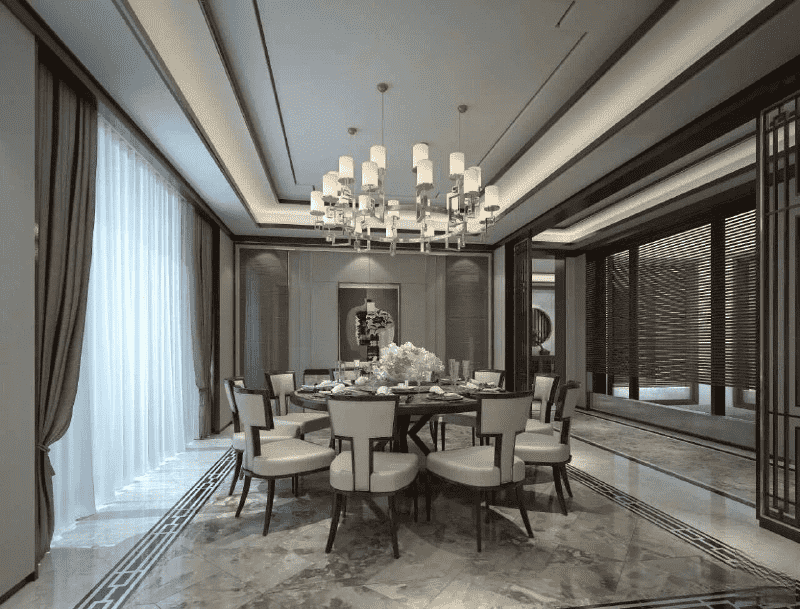 杨浦区359平中式风格别墅餐厅装修效果图