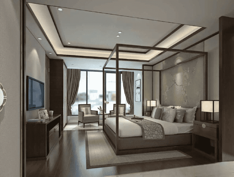 杨浦区359平中式风格别墅卧室装修效果图