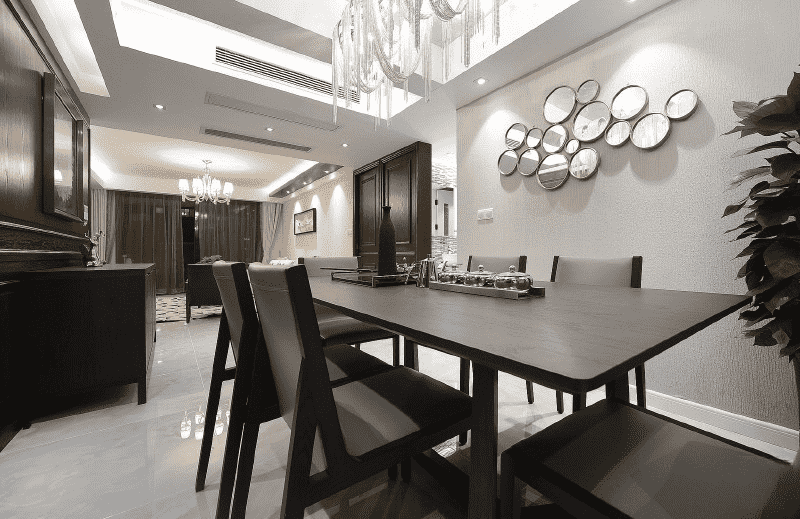 杨浦区101平简约风格三房餐厅装修效果图