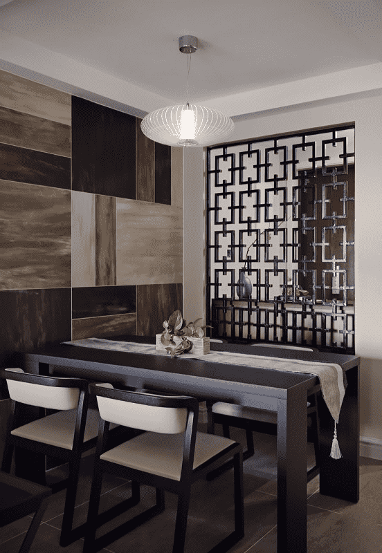 杨浦区新江湾城首府115平中式风格复式餐厅装修效果图