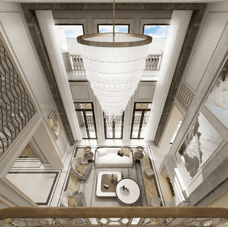 嘉定区281平Art Deco风格别墅客厅装修效果图
