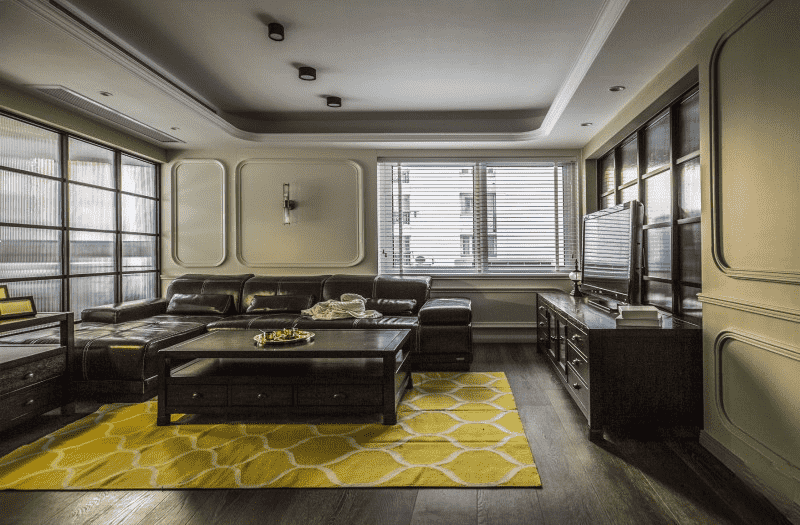 浦东新区90平混搭风格二房客厅装修效果图