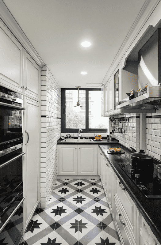 普陀区86平美式风格二房厨房装修效果图