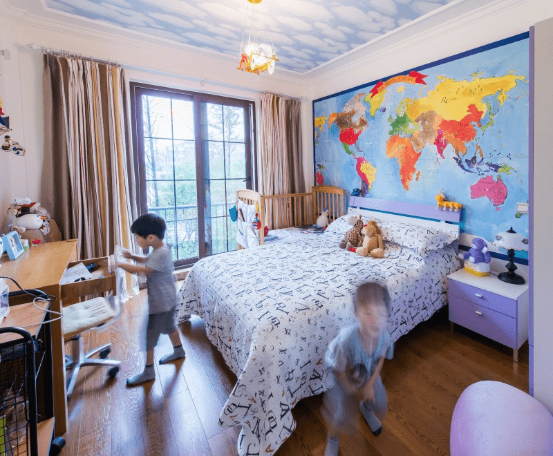 松江区龙湖好望山112平美式风格复式儿童房装修效果图