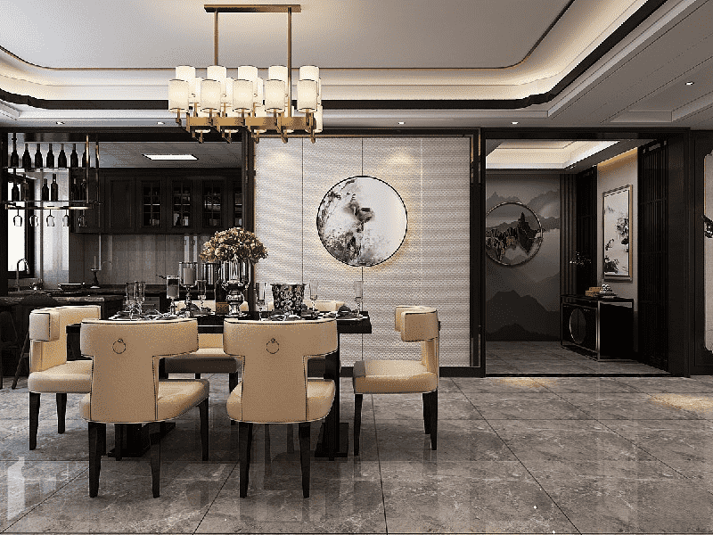 杨浦区涵碧景苑129平中式风格四房餐厅装修效果图