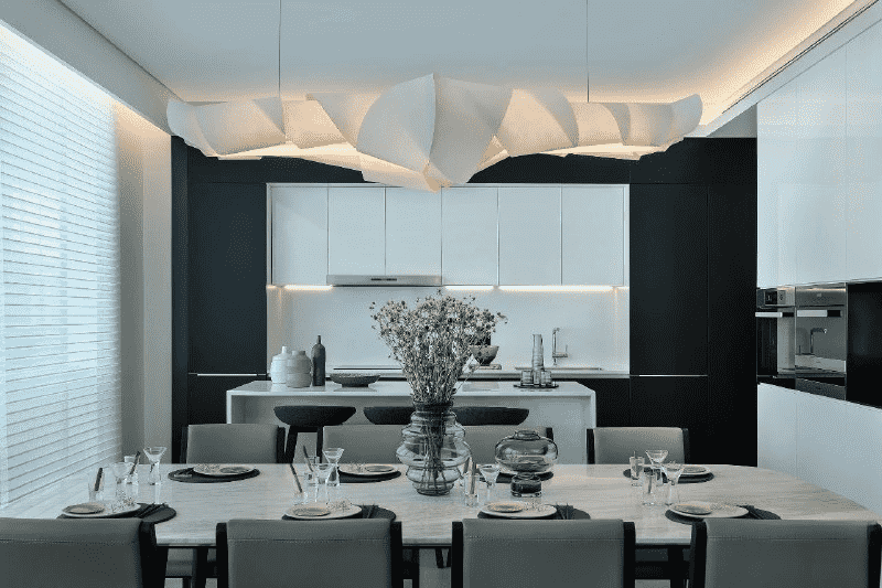 浦东92平简约风格二房餐厅装修效果图