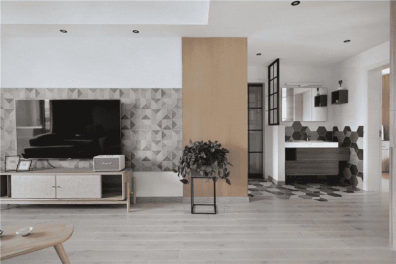 杨浦区88平日式风格二房客厅装修效果图