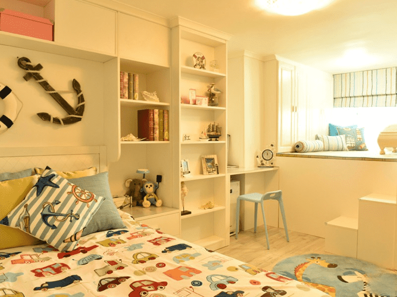 闵行区86平地中海风格二房儿童房装修效果图