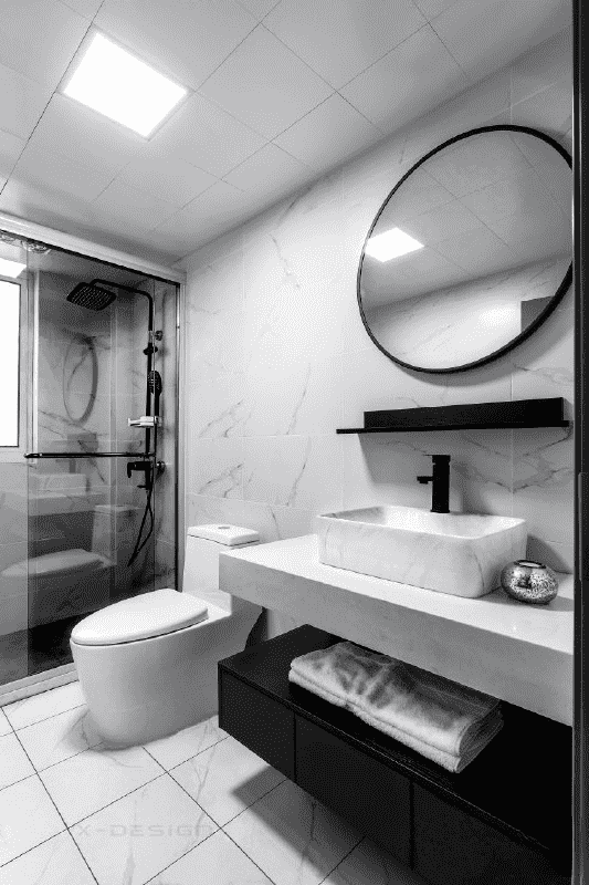 长宁区89平Art Deco风格二房卫生间装修效果图