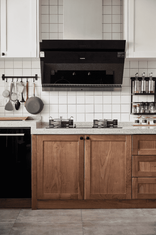 杨浦区102平混搭风格复式厨房装修效果图