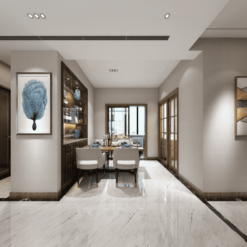 浦东82平中式风格二房餐厅装修效果图