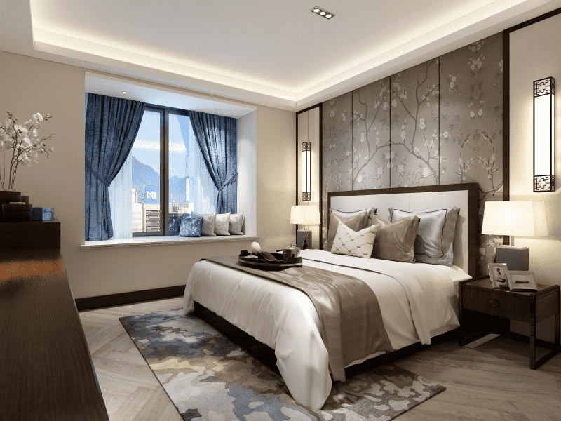 浦东82平中式风格二房卧室装修效果图