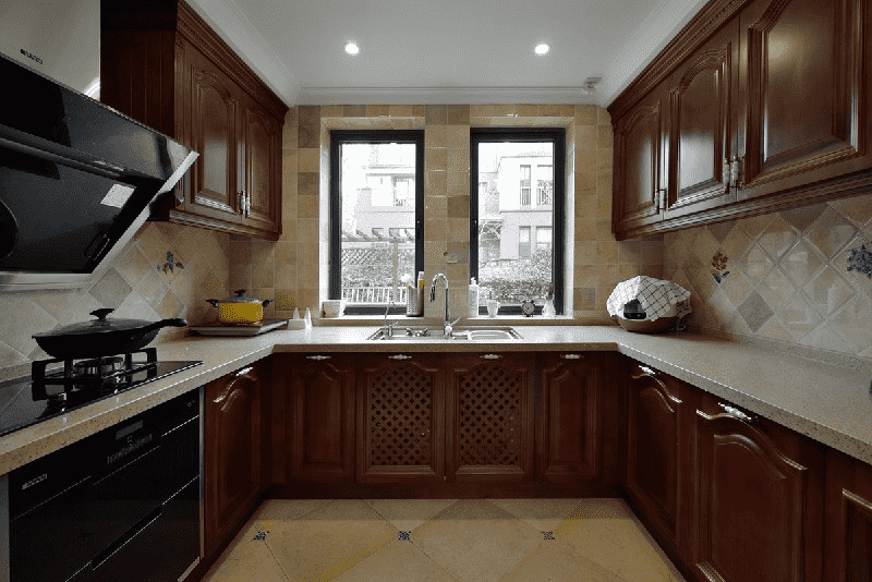 金山区412平美式风格别墅厨房装修效果图