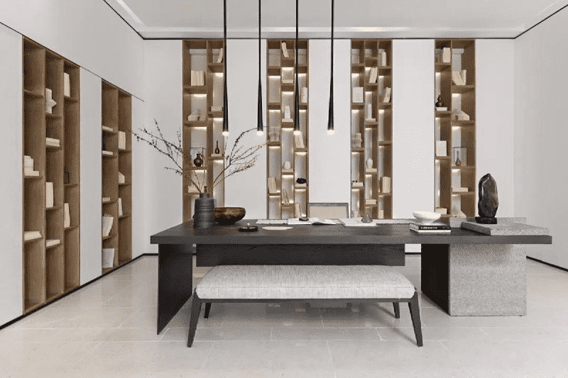 浦东102平中式风格复式书房装修效果图